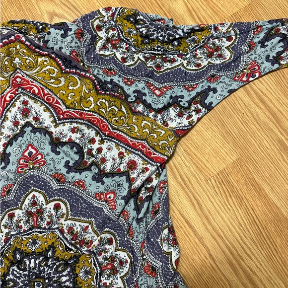 Free People Chase Me Paisley Knit Turtleneck Blouse Womens Sz Small - Picture 4 of 7
